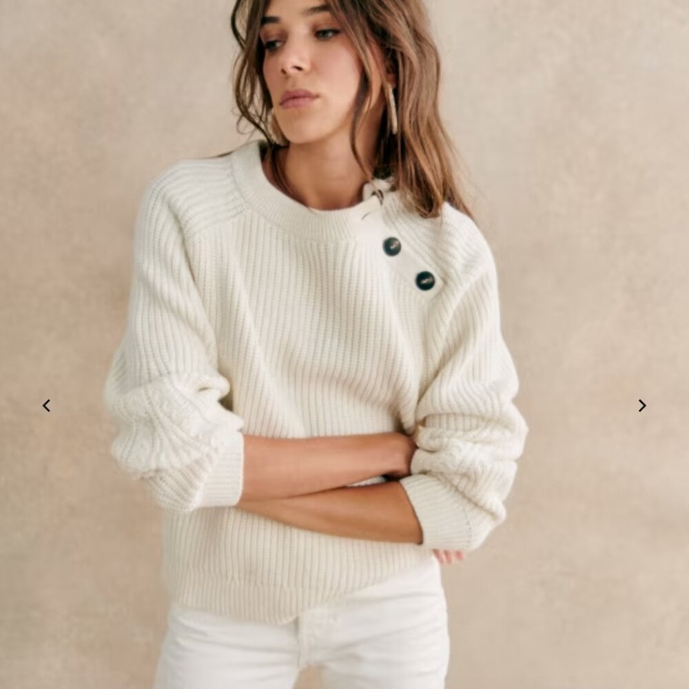 Sezane Darius sweater in ecru, shrunken